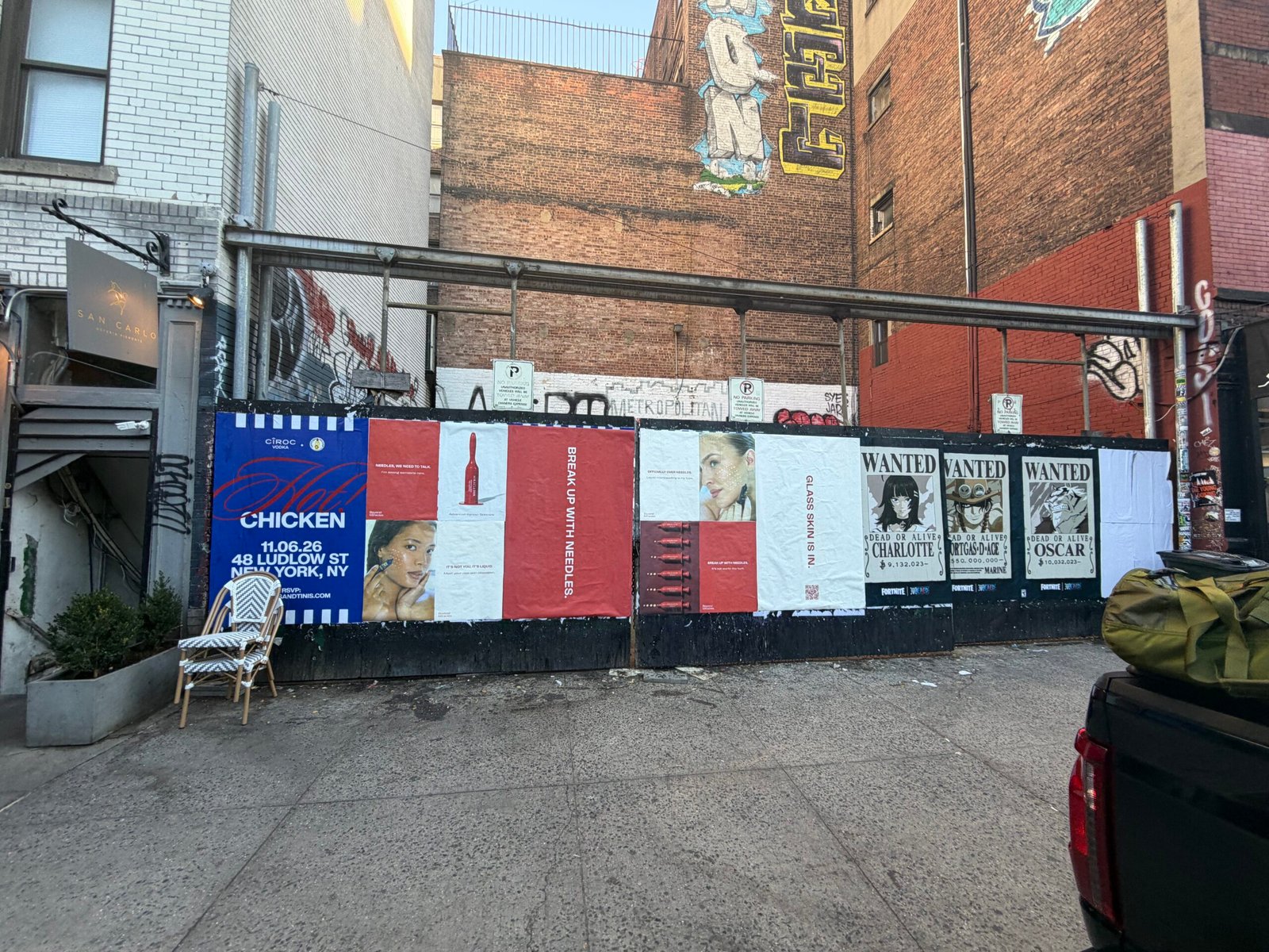 Completed Beyond Miracles poster layout with product portraits and tall red and cream headline panels