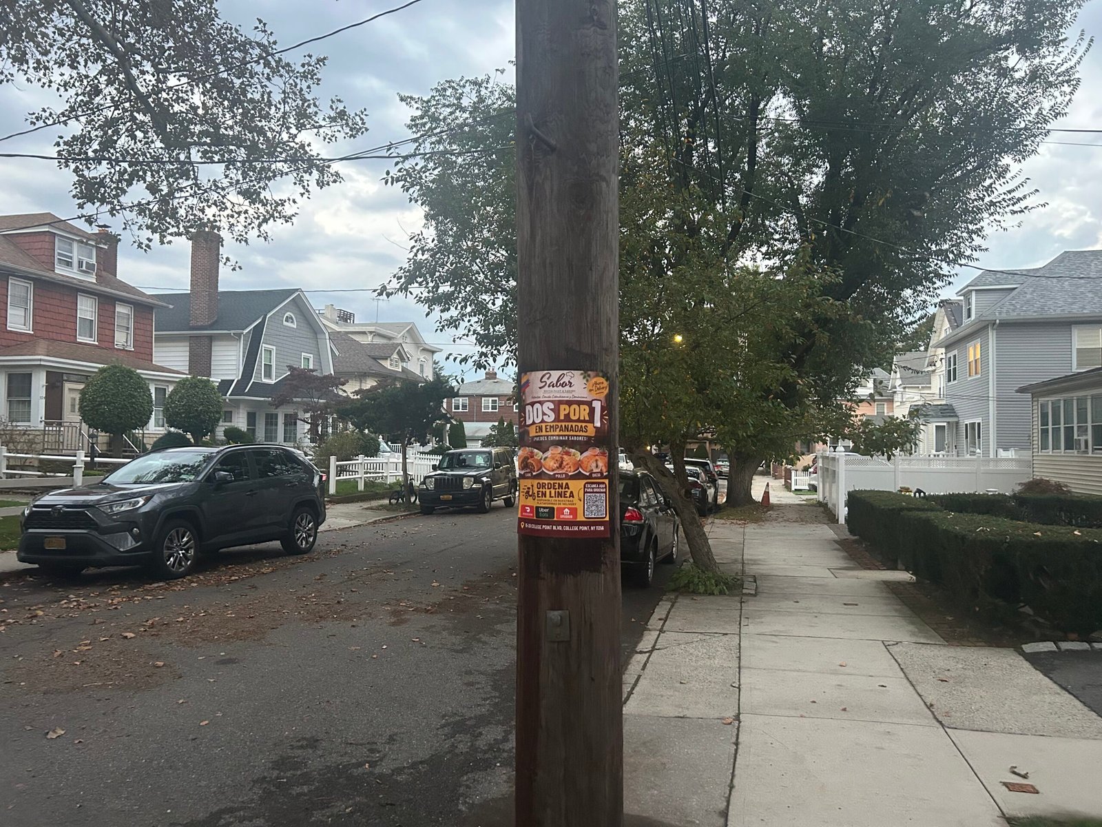 Near 9-31 118th Street, College Point — daylight view of the street-pole campaign.